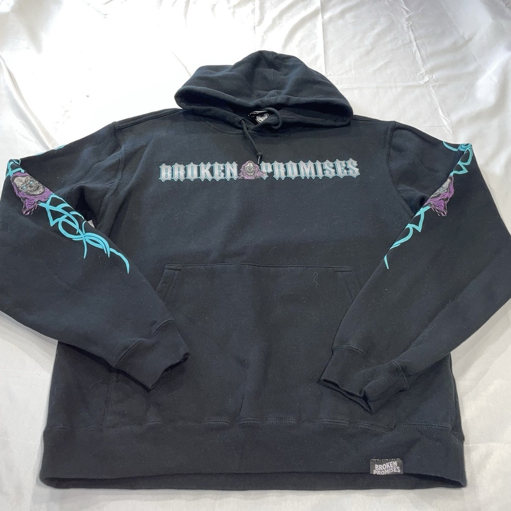 Broken Promises Emotional Monster Hoodie Black Reaper Monster Truck Mens Medium